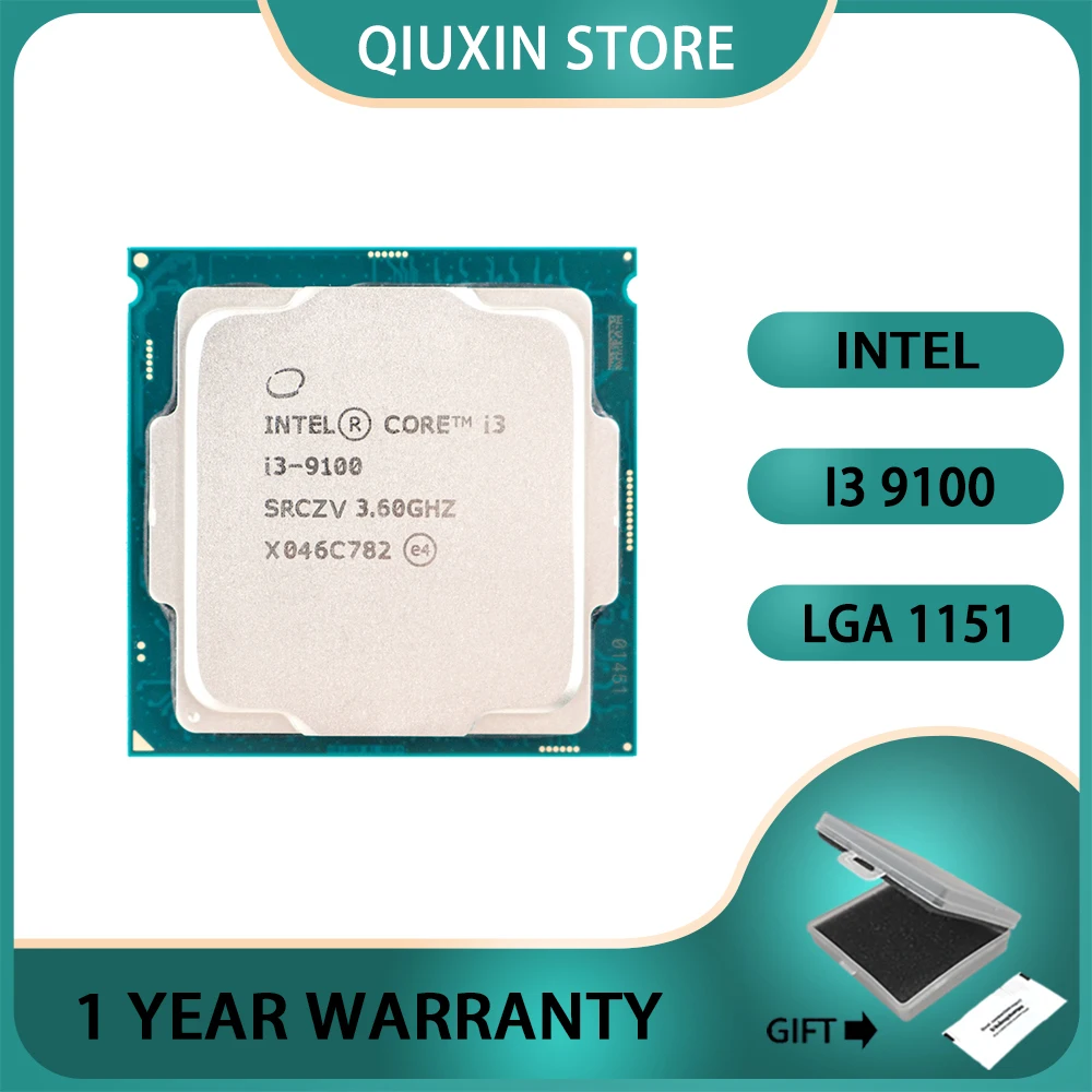 Processore Intel Core I3 9100 65W 6M Lga 1151 Cpu 3.6Ghz Quad-Core Quad-Thread