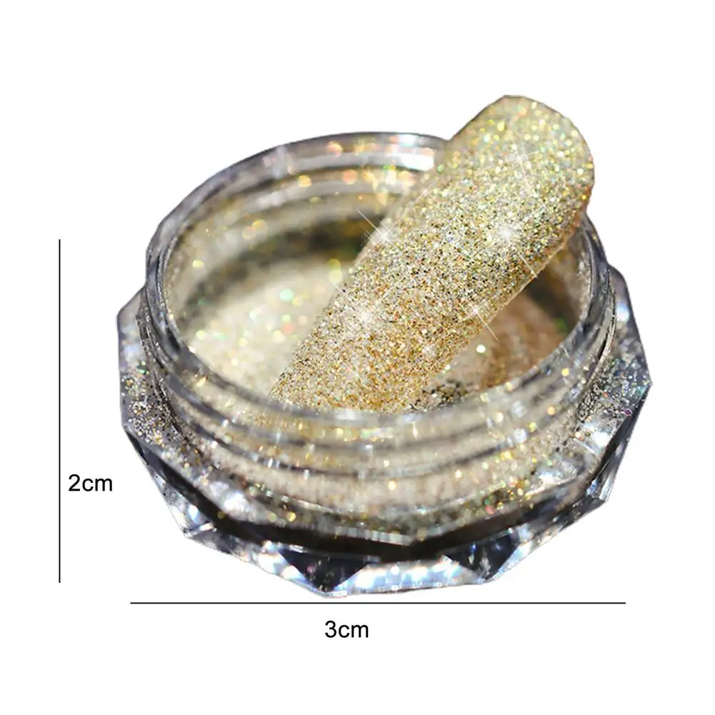 Practical Nail Powder Healthy Wide Application Natural Ingredient Iridescent Shiny Nail Art Powder