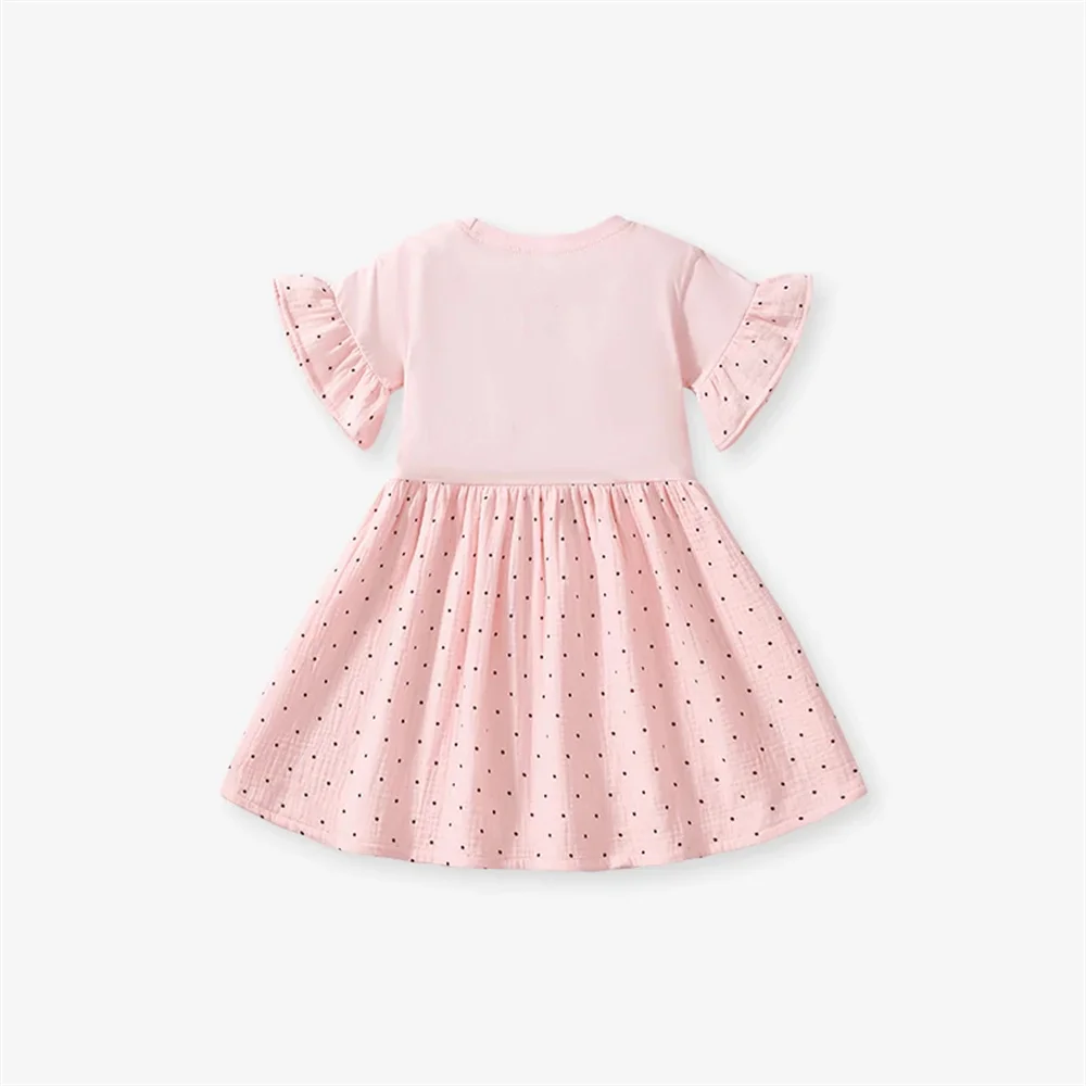 2025 New Summer Children 's Clothing for Kids Baby Girls Cotton Children Casual Clothes Cartoon Bear Dresses