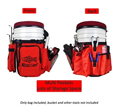 Riverruns Ice Fishing Bucket Tool Organizer, Multiple Pockets