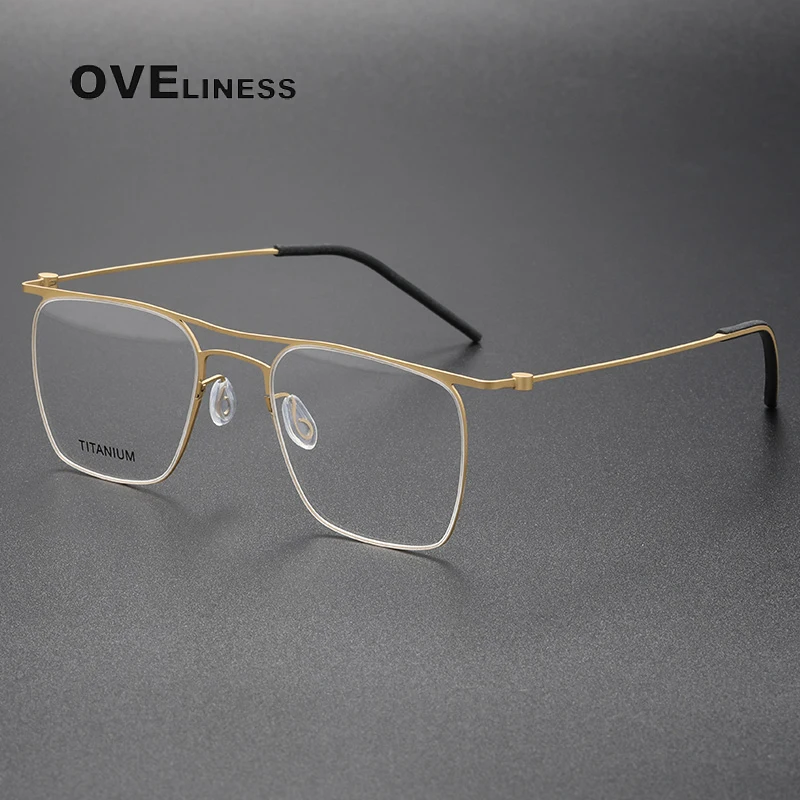

Denmark Brand Titanium Glasses Frame for Men Women Vintage square Myopia Optical Eyewear Screwless Prescription Eyeglasses Frame