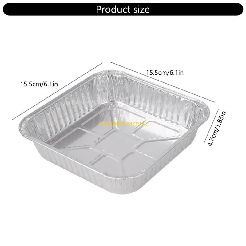 M7DF 20pcs Aluminium Foil Baking Trays for Oven and BBQ Air Fryers Liners Accessories Oil-proof Nonstick Containers