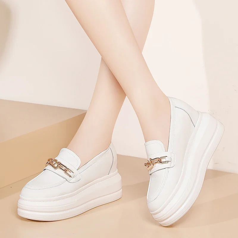 

Spring Autumn Women's Shoes Fashion Trend Pumps Women Wedge Single Casual Shoes High Heels Shoes British Thick-soled Platform