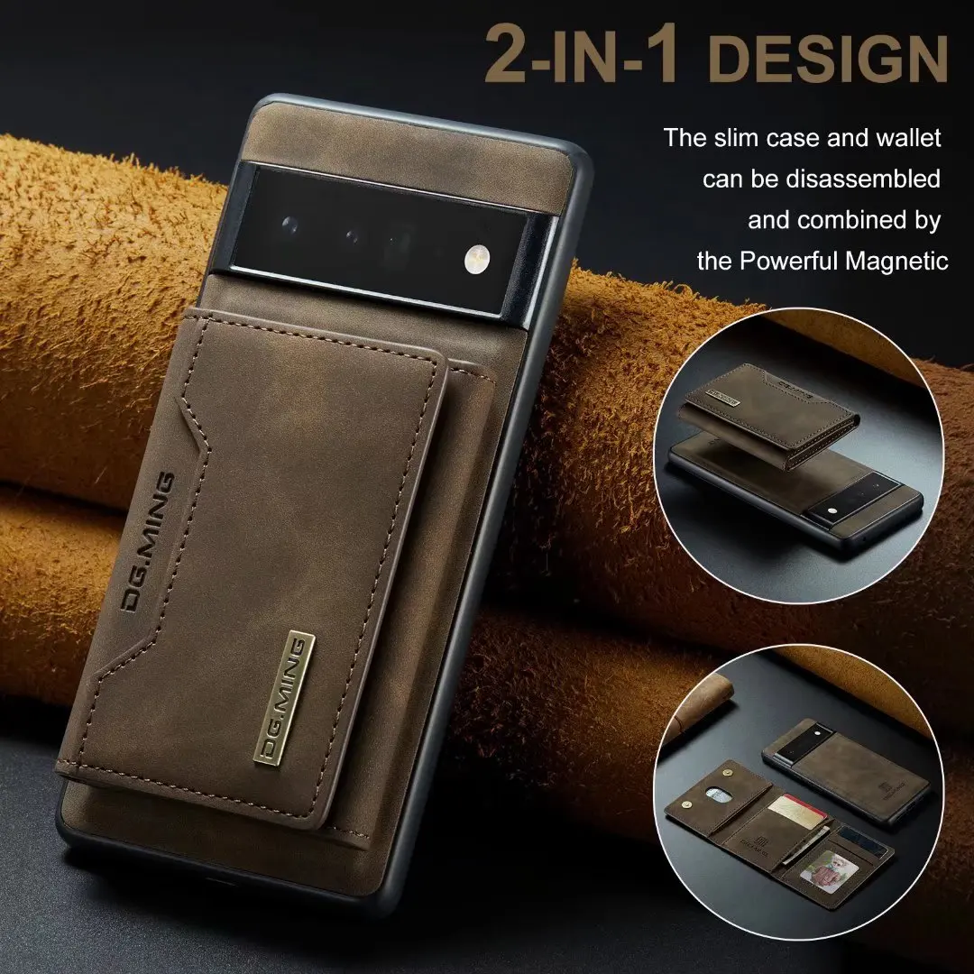 2 In 1 Detachable Card Pocket Magnetic Wallet Pixel Case