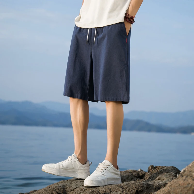 남성용 캐주얼 비치 반바지, 중국 면 리넨 캐주얼 바지, 2024 용수철 여름 신상