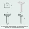 Bathroom Pedestal Sinks Pedestal Sink 23" W X 19" D Vintage Ceramic Pedestal Bathroom Sink With Overflow  3 Pre-Drilled Holes 2