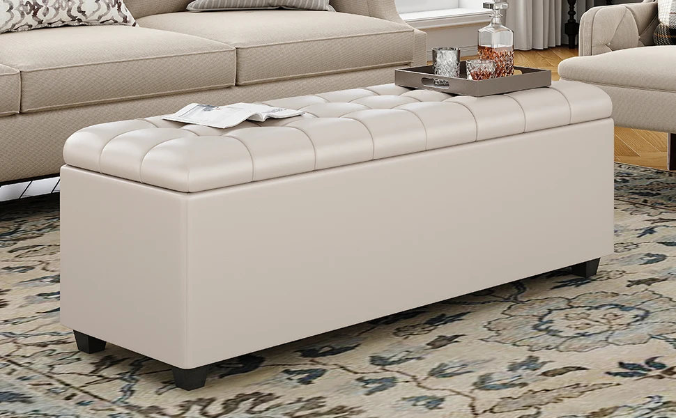 leather bench white main