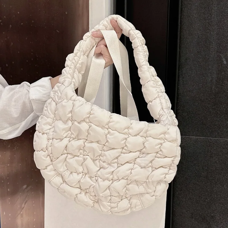 Overlarge Padded Shoulder Bag Puffy Cotton Crossbody Bags for Women Handbag Luxury Designer Quilting Dumpling Cloud Bag Tote New