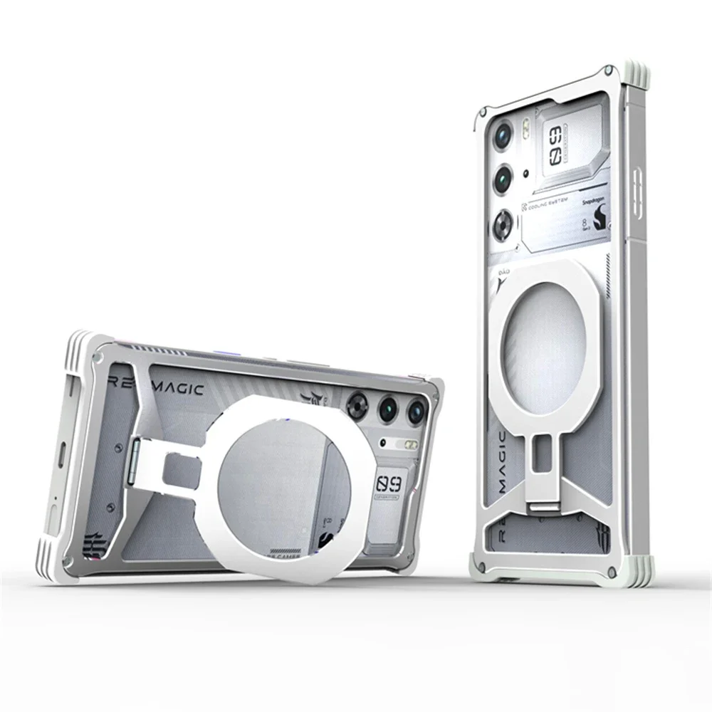 Shockproof Metal Bumper Frame Stand Case with Enhanced Protection