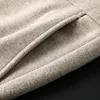 Light luxury khaki deep winter thick casual business pants men's small straight slim men's wool pants 5