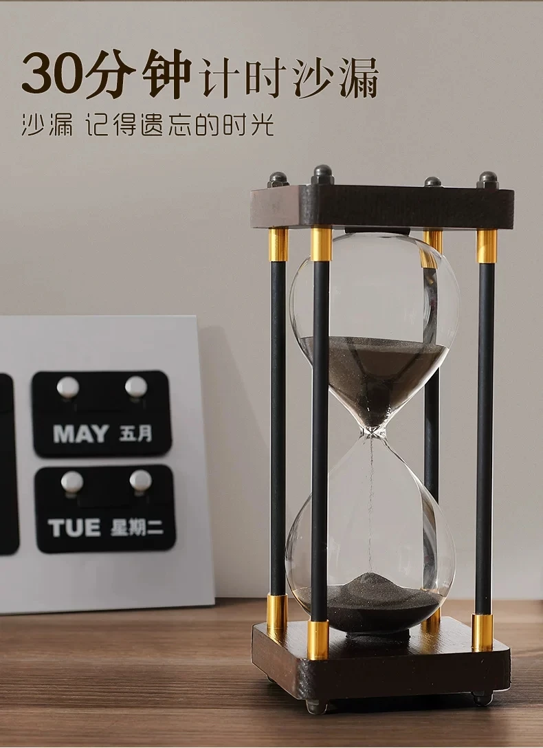 15, 30, 45, 60분 각각 새겨질 수 있는 유리 모래시계, 다채로운 모래 타이머, 북유럽 스타일의 데스크탑 장식품, 가정 및 학습 공간 장