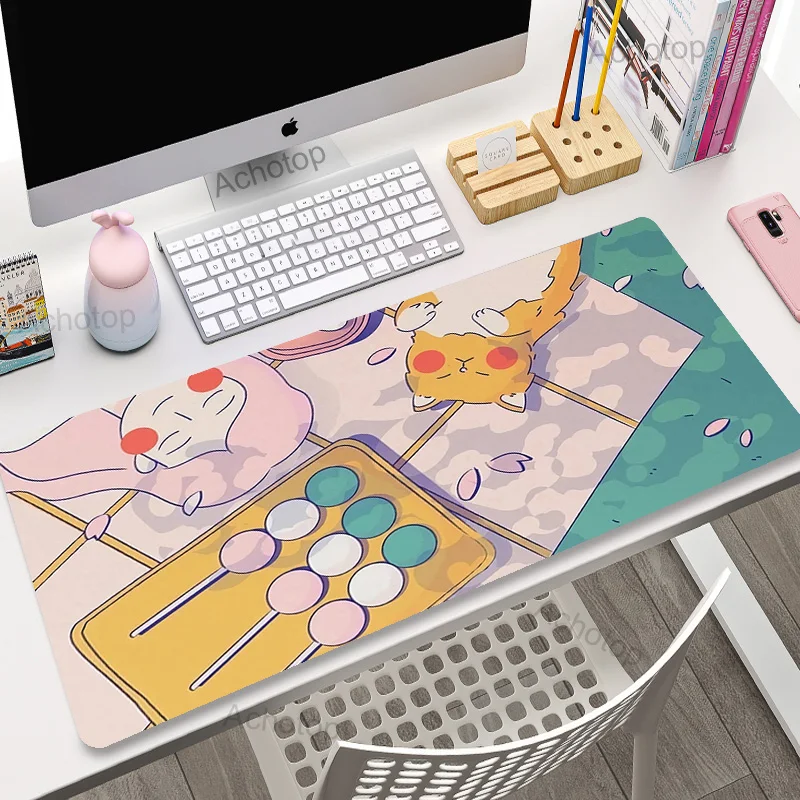 thumbnail image 1 of Alfombrilla de ratón grande de Anime rosa para Gamer, alfombrilla de ratón Kawaii XXL para juegos, alfombrilla de goma para ratón Otaku Borde de bloqueo, alfombrilla de escritorio para ordenador portá, 1 of 5