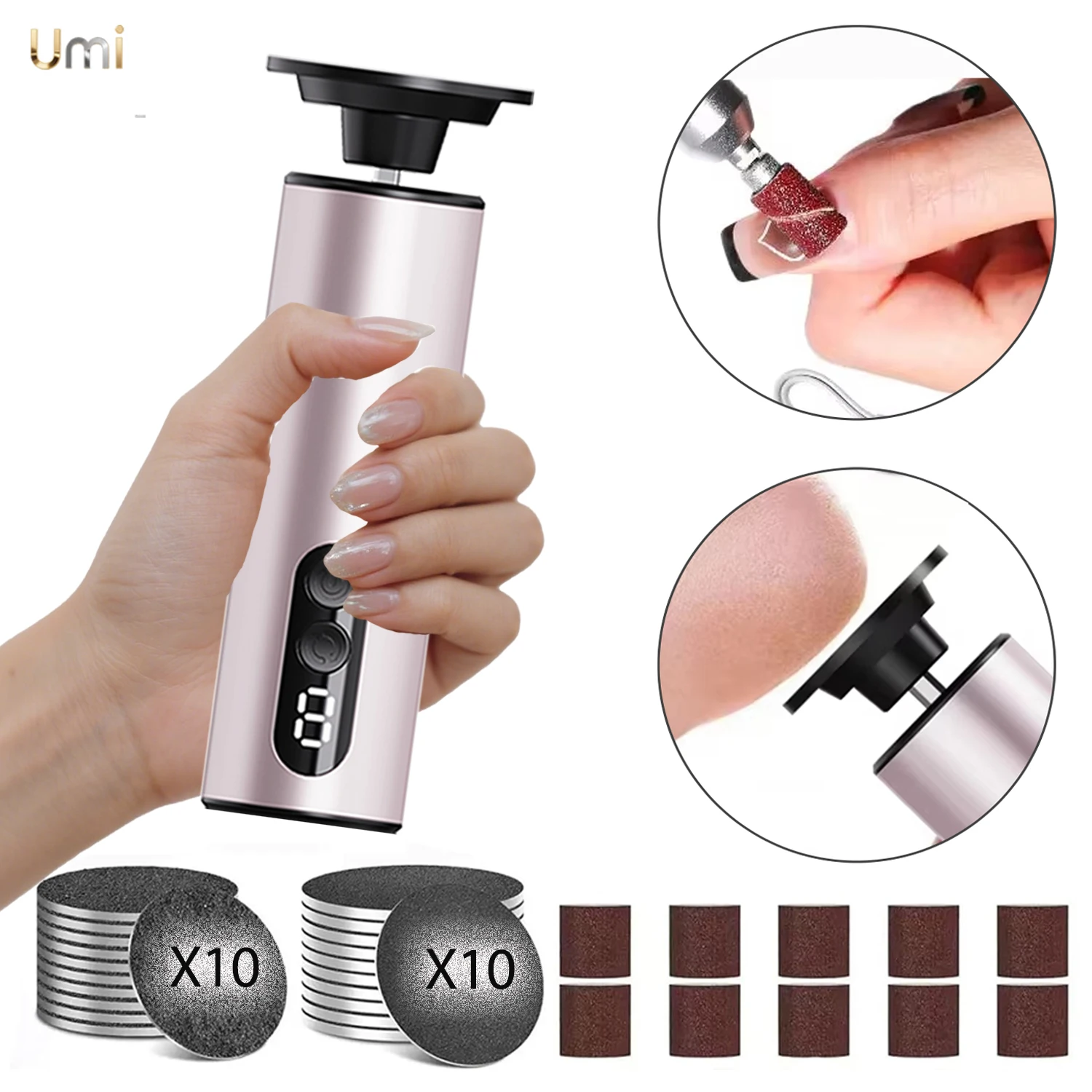 Electric Callus File Rechargeable Pedicure Tool Electronic Sander Exfoliator Foot Dead Skin Remover_voghion.com
