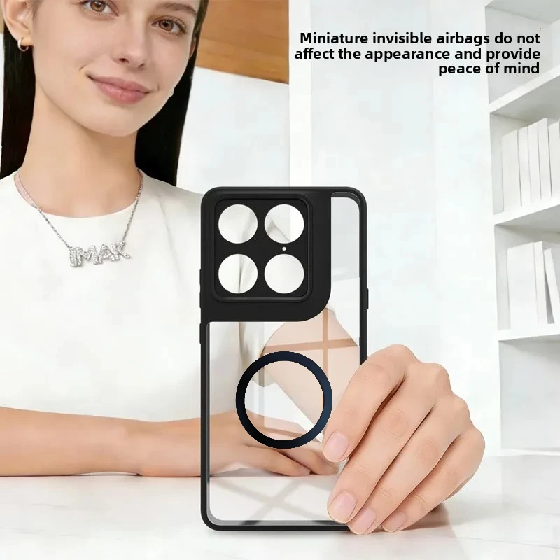 Luxury Transparent Ultra Slim Magnetic Armor Shockproof Bumper Phone Case