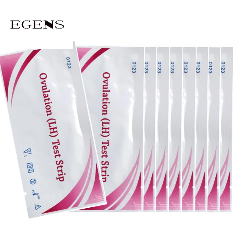 EGENS 50 Stück LH Ovulationstests Haushaltsstreifen Urintest über 99 % Genauigkeit Testkit Streifen Schwangerschaftstest Erste Reaktion