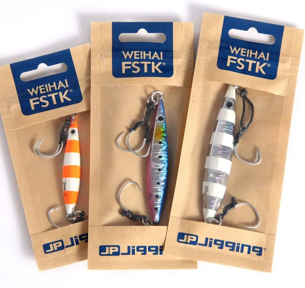 FSTK Angelköder, Metall-Jig, langsamer Jig, langer Wurflöffel, 20 g, 40 g, 60 g, 80 g, künstlicher Köder mit Hilfshaken, Shore UV-Guss-Jigging – Detail 9