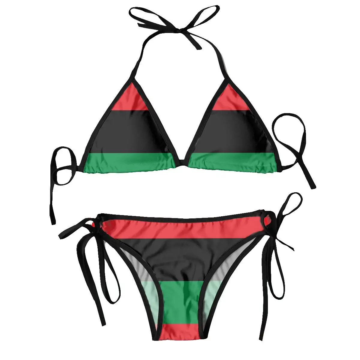 Sexy Bikini 2022 Pan African Flag Swimsuit Women Swimwear Bikini Set