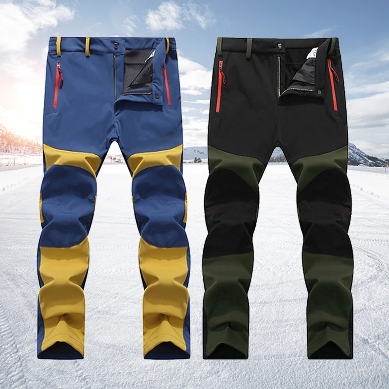 Men Outdoor Windproof Hiking Pants Autumn And Winter Camping Work