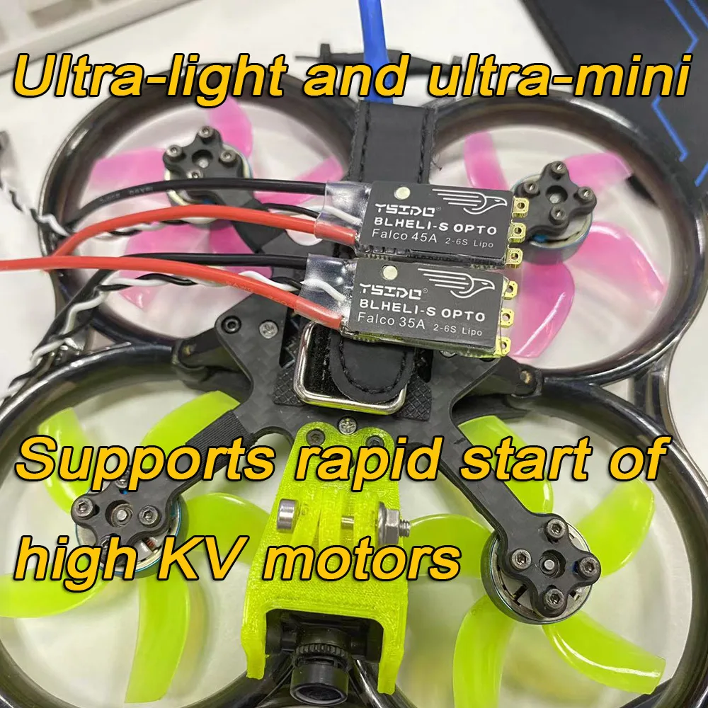 YSIDO Falco 브러시리스 전자 컨트롤러, 드론용 LED 조명 지지대, DSHOT125, 300/600, 35A, 45A, BLHeli_S ESC 2-6S Lipo