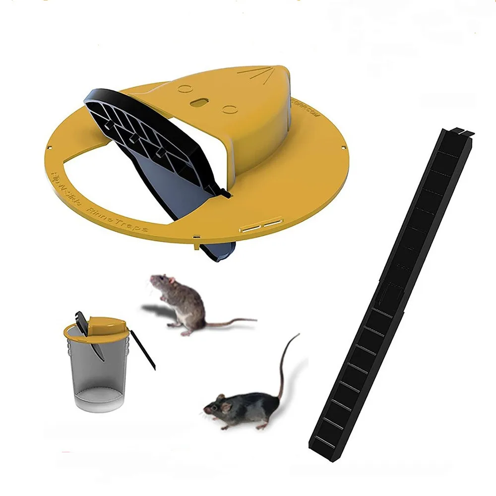 Mice Trap Reusable Smart Flip And Slide Bucket Lid Mouse Rat Trap Humane Or Lethal Trap Auto Reset Rat Door Style Multi Catch