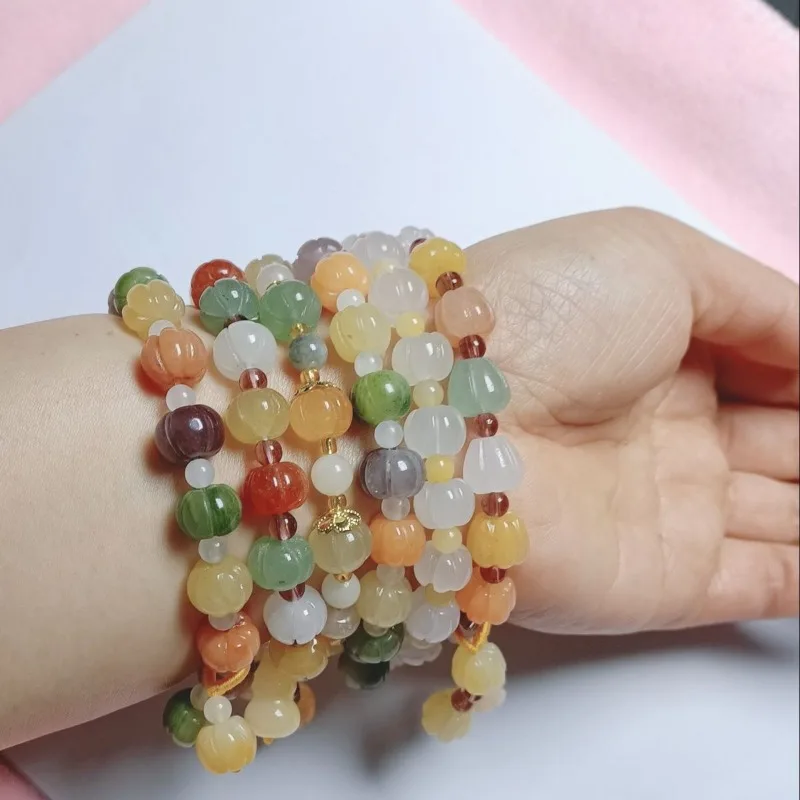 

Браслет из натурального золота и нефрита для мужчин и женщин, браслет с изображением дыни, дыни, богатства и нефрита, женский браслет, стена