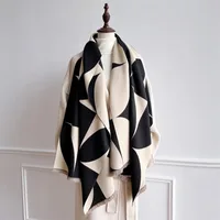 Luxury Brand Cashmere Women Floral Scarf Winter Warm Shawl and Wrap Bandana Pashmina Female Foulard Square Thick Blanket Poncho - Image 5