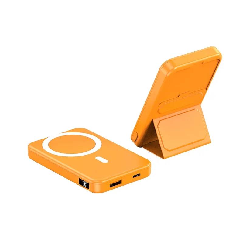 thumbnail image 1 of Banco de energía magnético de 10000mAh con soporte plegable, cargador inalámbrico rápido, batería externa de 15W, 22,5 W, PD, USB C, para iPhone 13 y Xiaomi, 1 of 4