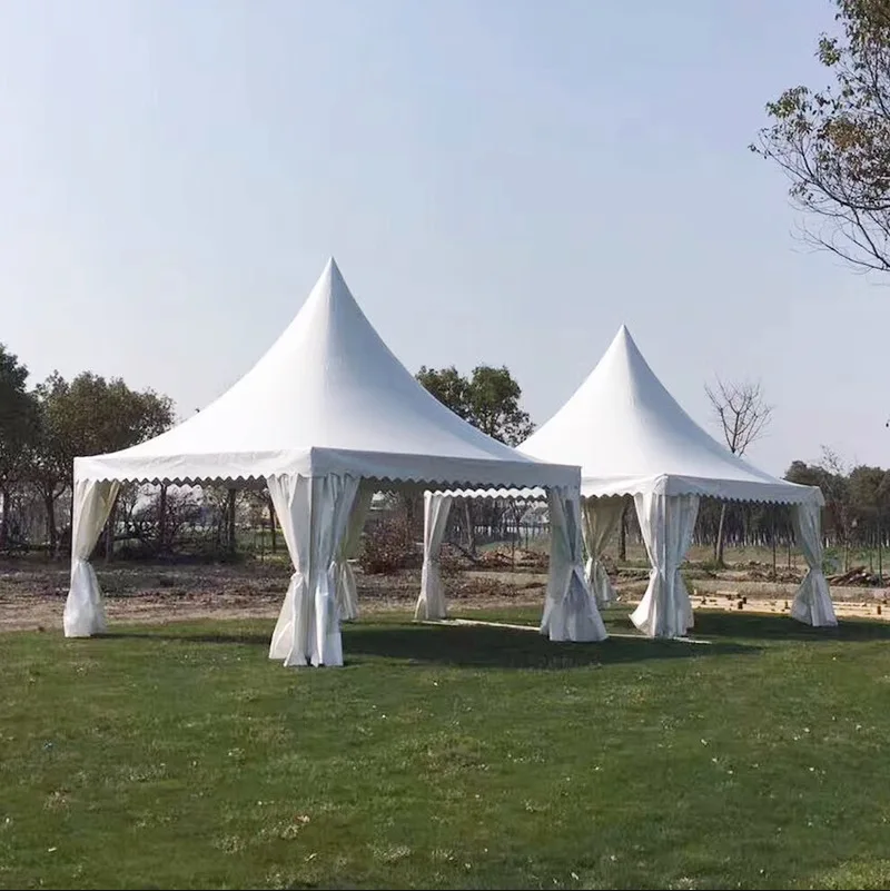 Outdoor Pointed Tent European Style Tent Wedding Photography White Exhibition Event Advertising Car Show