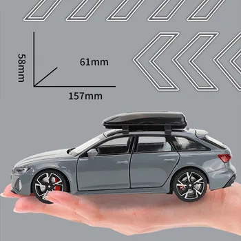 1/32 Audi RS6 Toy Car Model with Sound Light Doors Opened Alloy Diecast Model Vehicle Collection Toy for Boy Adult Festival Gift 3