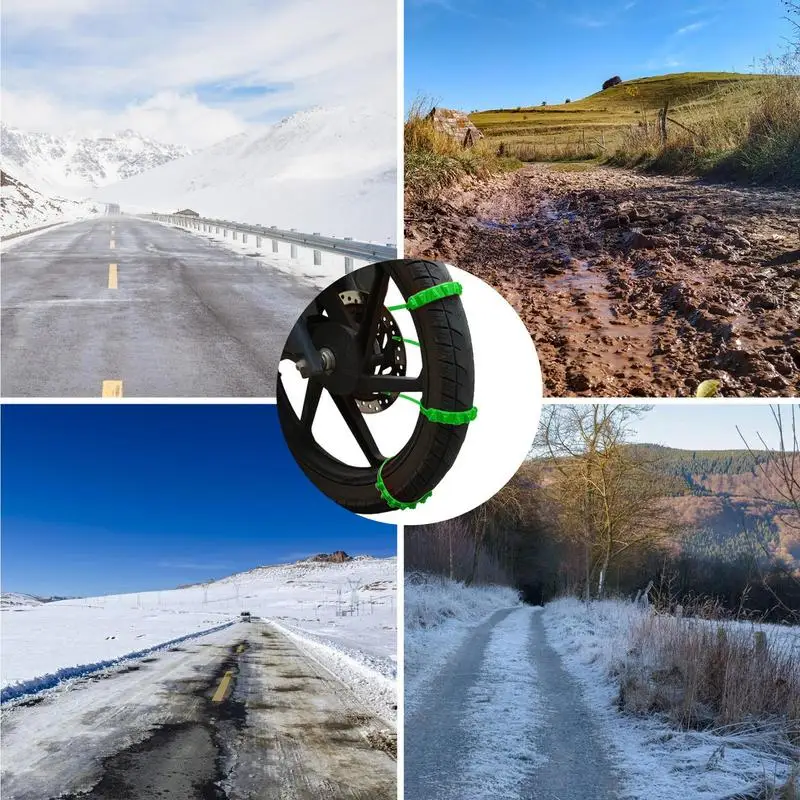 Snow Tire Chains 2pcs Quick Fit Easy Installation Tire-Chains Anti-slip Tires Traction Nylon Anti Chain With Universal