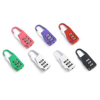 3 Digits Multi-Color Mini Password Code Combination Padlock Suitcase For Luggage Travel Smart Lock Keyed Anti-thieft Door Lock 1