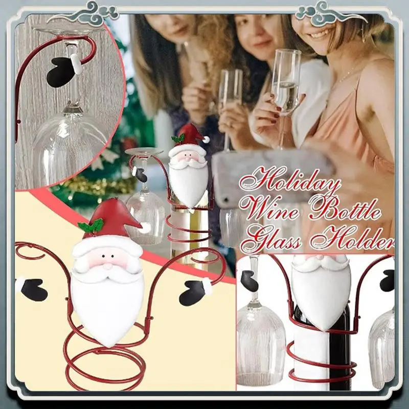 Durable Christmas Wine Bottle Rack Wine Bottle Christmas Rack Glass Holiday And Glass