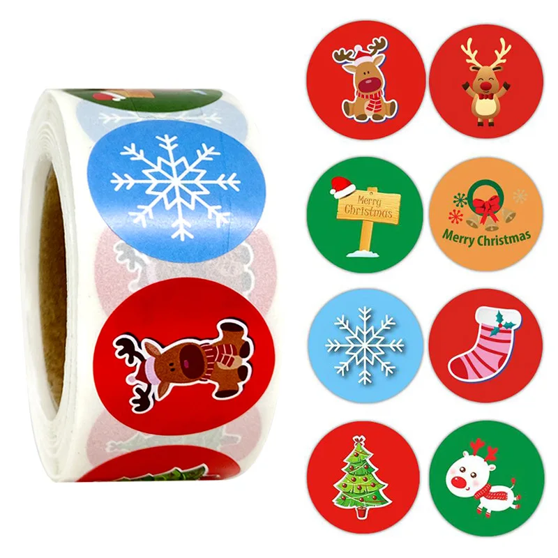 Christmas Stickers Adorable Round Encouraging Stickers 1 inch Self Adhesive  Colorful Teacher Reward Motivational Sticker - AliExpress