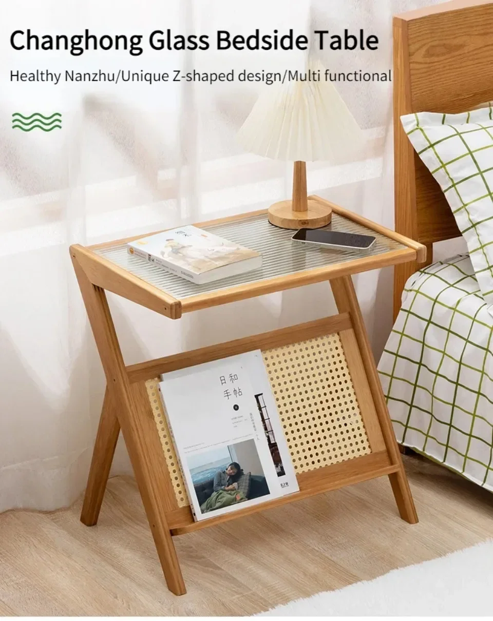 Description Picture 4 of itemMobile Side Table Foldable Coffee Table Bamboo Tea Table Bedroom Save Space Bed Side Table Large Capacity Living Room Furniture