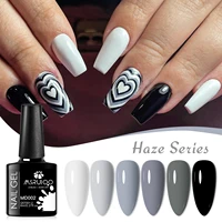 MSRUIOO 6Pcs/Set Gray Color Series Gel Nail Polish With BoxHaze Semi Permanent Nail Art Gel Varnish Manicure For Nails Winter 2