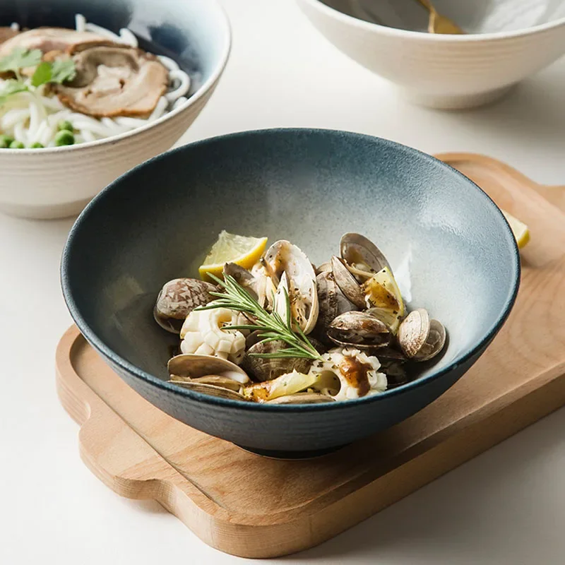 Japanese Ceramic 8inch Ramen Single Noodle Household Salad Bowl large Creative Special Restaurant Tableware ramen bowl ceramic noodle bowl