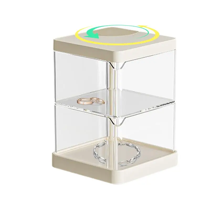 

Desktop Storage Box Layered Tabletop Clear Jewelry Box Cosmetics Organizers Multi-Compartment Case for Stationery Jewelry