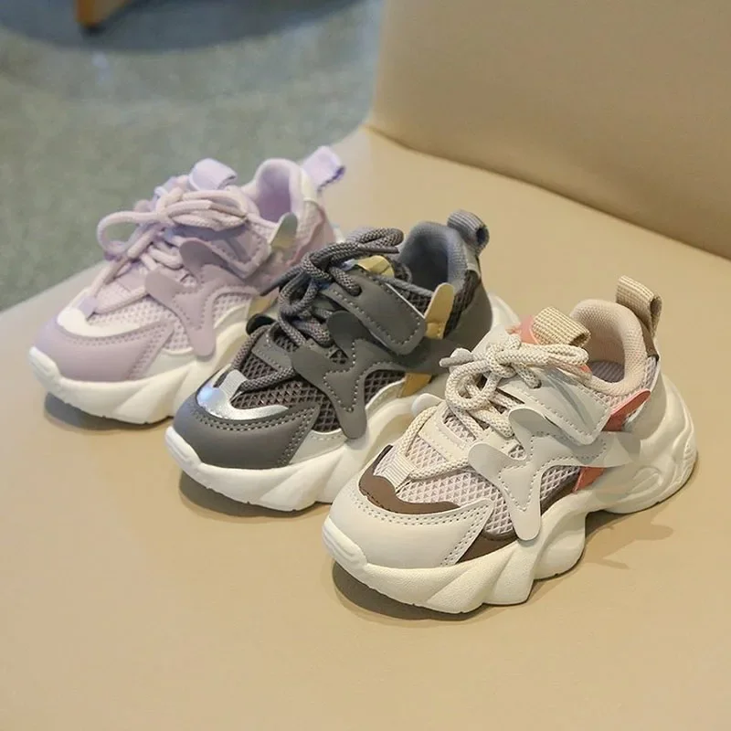 Little Kids Shoes Boys Girls Mesh Fabric Sports Shoes Casual Breathable Baby Sneakers Fashion Patchwork Children I02241