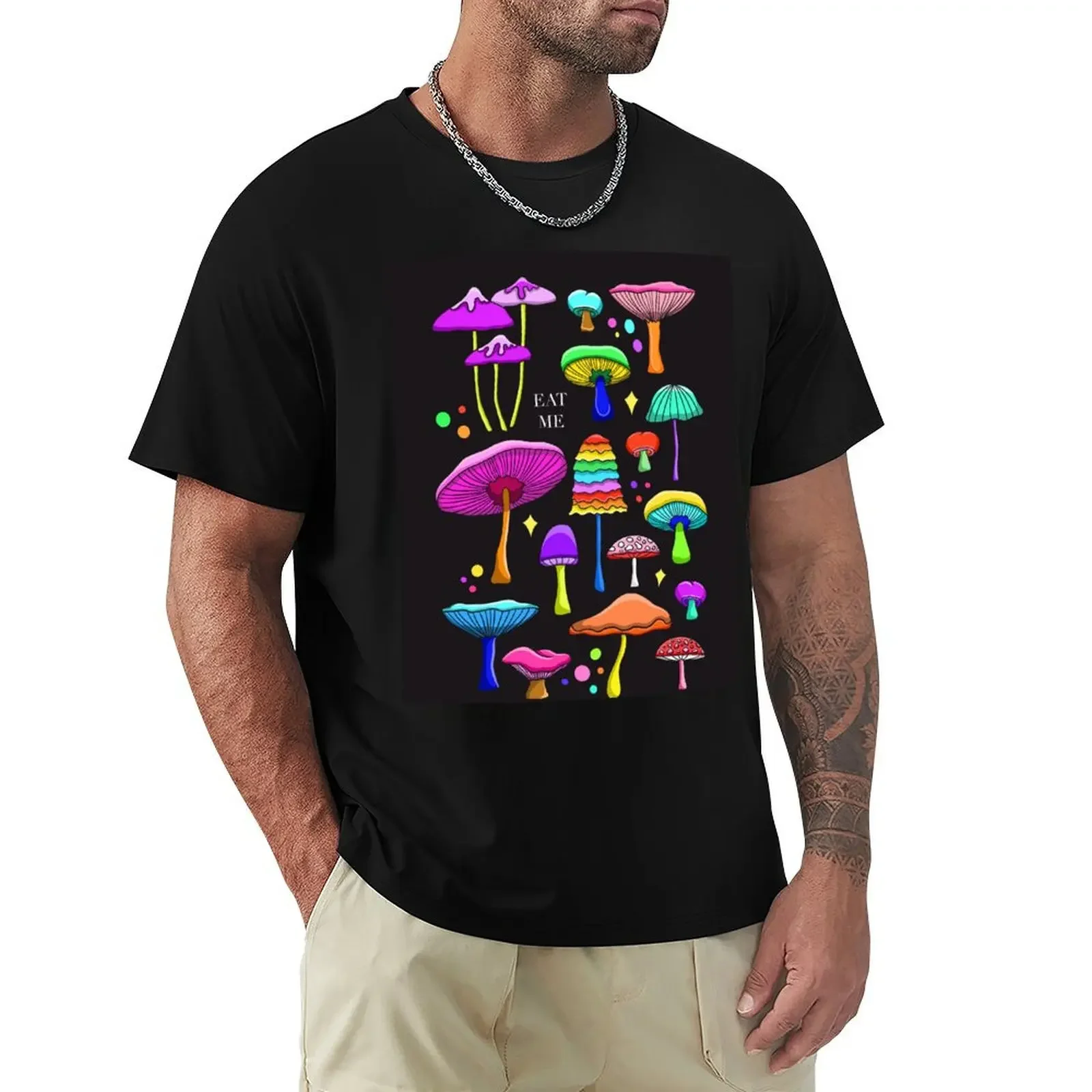 

Eat me Mushrooms T-shirt summer tops Blouse quick-drying T-shirts for men cotton
