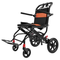 VEVOR Wheelchair Aluminum Alloy Transport Chair Foldable 18-In W Seat 220lbs 1