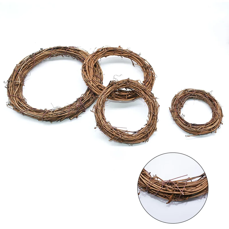 Wedding Decoration Wreath Natural Rattan Wreath Garland DIY Crafts Decor For Home Door Grand Tree Christmas Gift Party Ornament