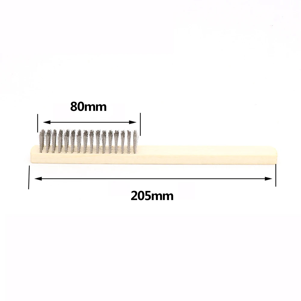 Cleaning Brush Wire Brush Stainless Steel Wire Brush Wire Cleaning Brush Cleaning Tool 3pcs 8.07 Inch Length Stainless Steel Wire Brush With Wood Handle For Remove Rust Oil Stain Metal Paint Hand Tool Brushes