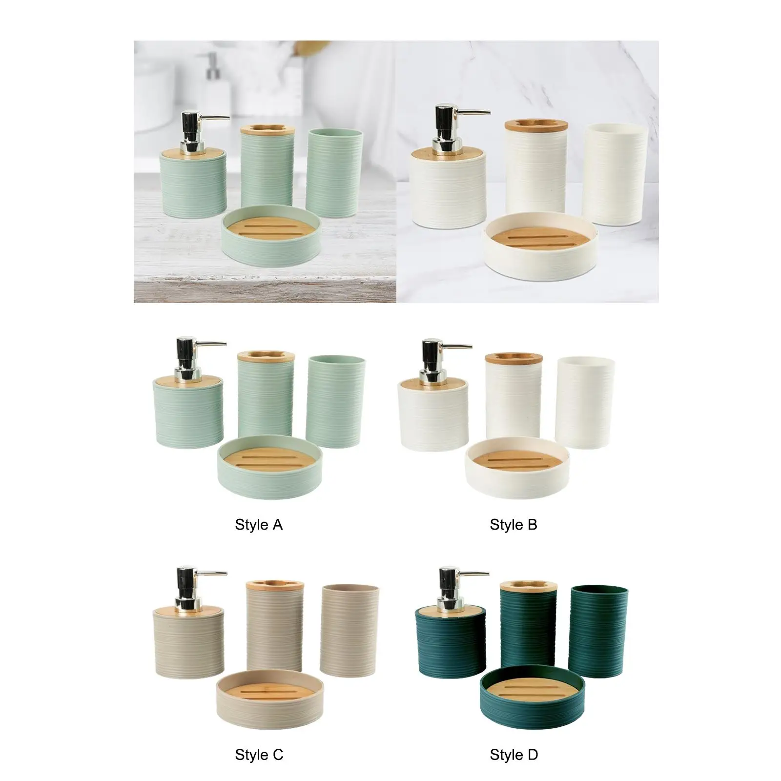 4x Bathroom Accessories Set Bathroom Decor Mouthwash Cup for Vanity Bathroom