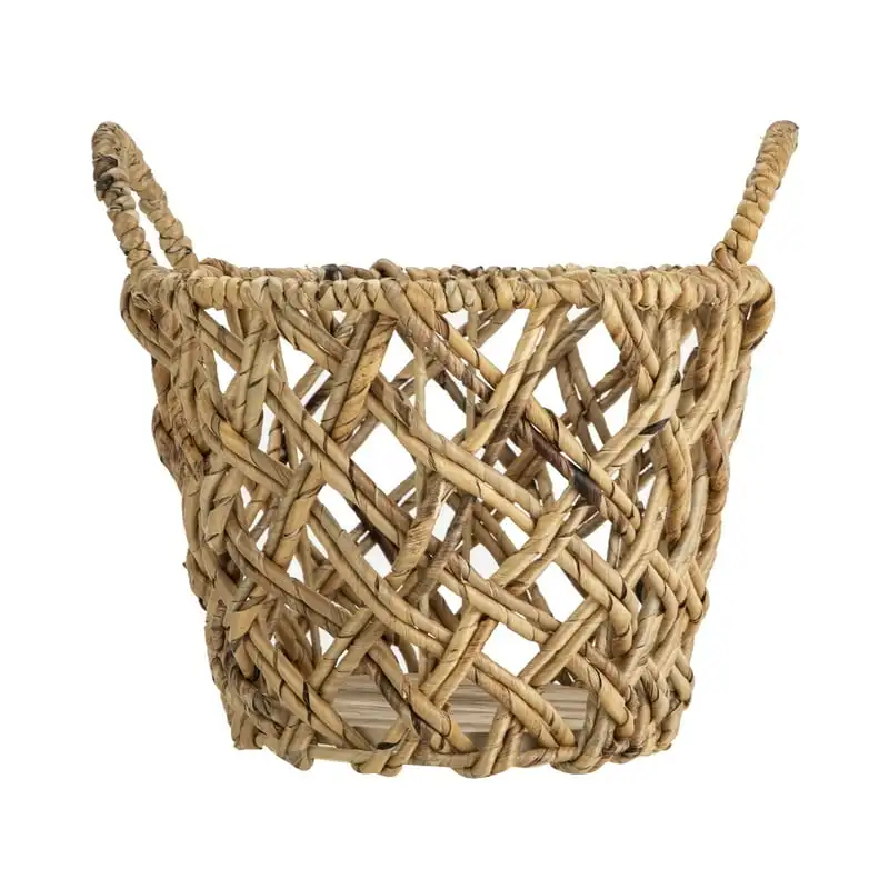 

Hyacinth Round Decorative Storage Basket with Handles, 9.84 Wire floor cover Soft leather sunglasses bag Magnetic cable ties Oct