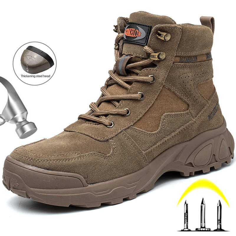 Botas de trabajo indestructibles para hombre, calzado de seguridad de calidad, ANTIPERFORACIONES, para construcción| | - AliExpress