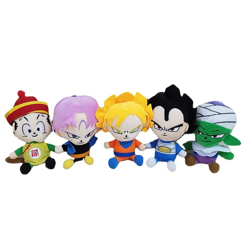 5Pcs set Anime Dragon Ball 15cm Plush Toys Saiyan Goku Gohan  Vegeta Buu Stuffed Pendants Dolls Kids Xmas Gifts