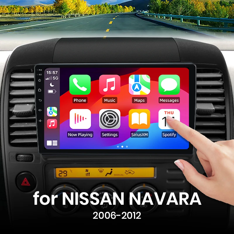 Dla NISSAN NAVARA 2006-2012 Finansmo Wireless CarPlay Apple Android Auto Radio samochodowe GPS RDS FM WiFi BT 4G 8Core Multimedia Stereo