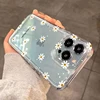 Phone Case For iPhone 16 15 Pro Max 14 13 12 11 16E XS X XR 7 8 Plus SE2 Small Chrysanthemum Flowers Pattern Transparent Cover 6