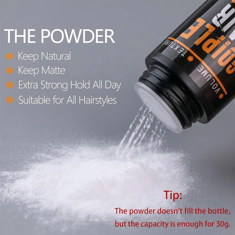 Hairstyling Fluffy Powder for Men Women Matte Look Volume Texture Products Refreshing Oil Control Hair Powder for All Day Define view 2