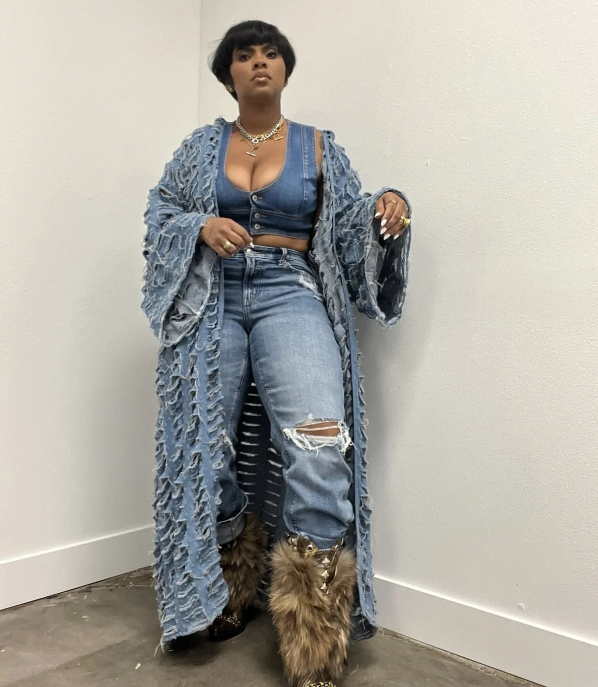 African Fashion Cardigans For Women Autumn Spring Denim Long Down Coat Swimwear Long Kimonos